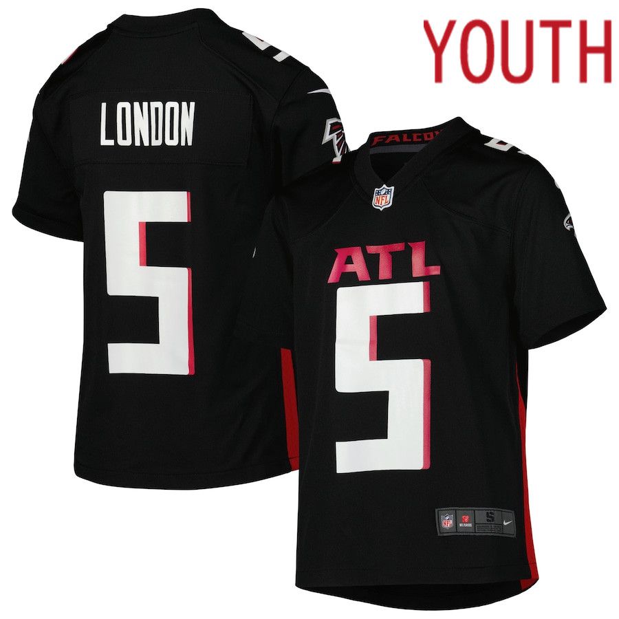 Youth Atlanta Falcons 5 Drake London Nike Black Game NFL Jersey